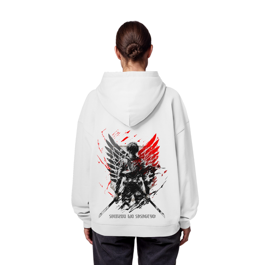 "Wings of Resolve" Back Organic Oversize Hoodie
