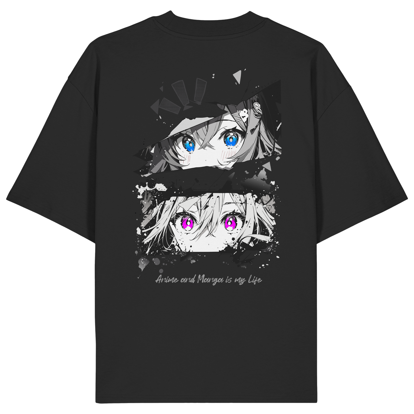 "Anime Eyes" Back - Organic Oversize Shirt