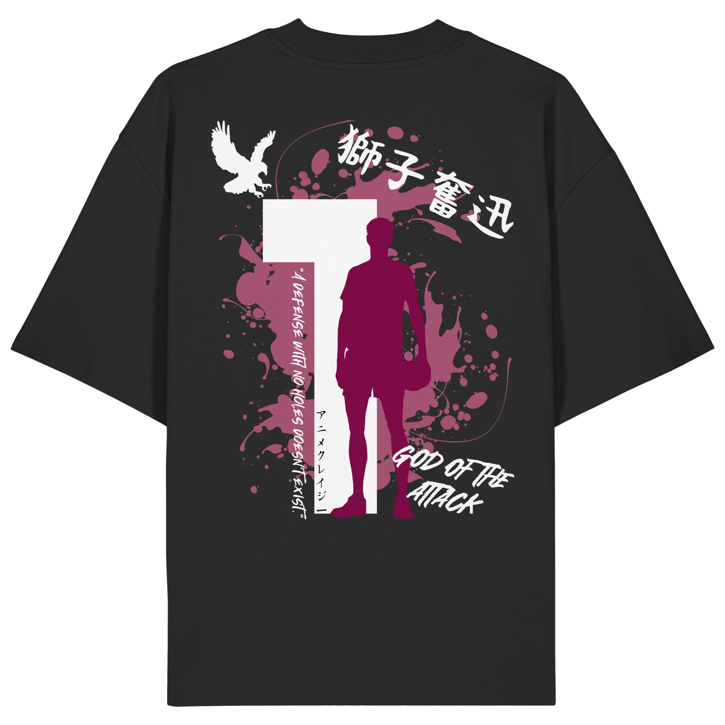 "God Of The Attack" Back Organic Oversize Shirt