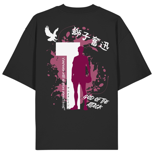 "God Of The Attack" Back Organic Oversize Shirt