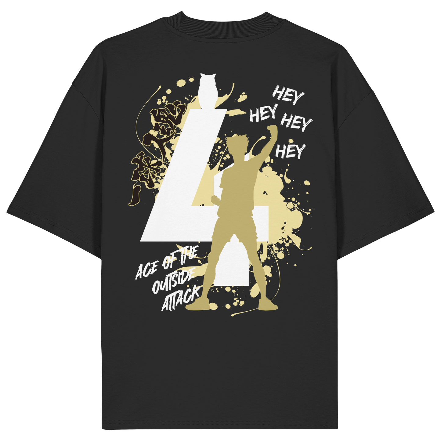 "Ace Of The Outside Attack" Back Organic Oversize Shirt