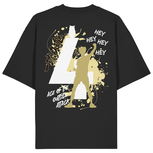 "Ace Of The Outside Attack" Back Organic Oversize Shirt