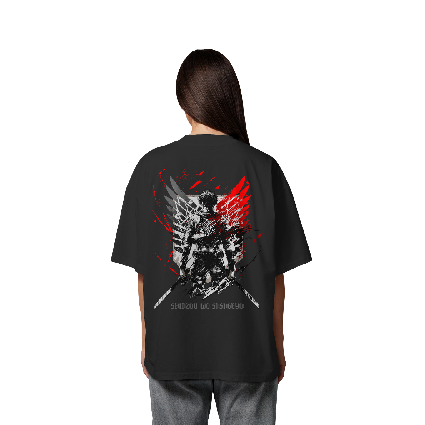 "Wings of Resolve" Back Organic Oversized Shirt