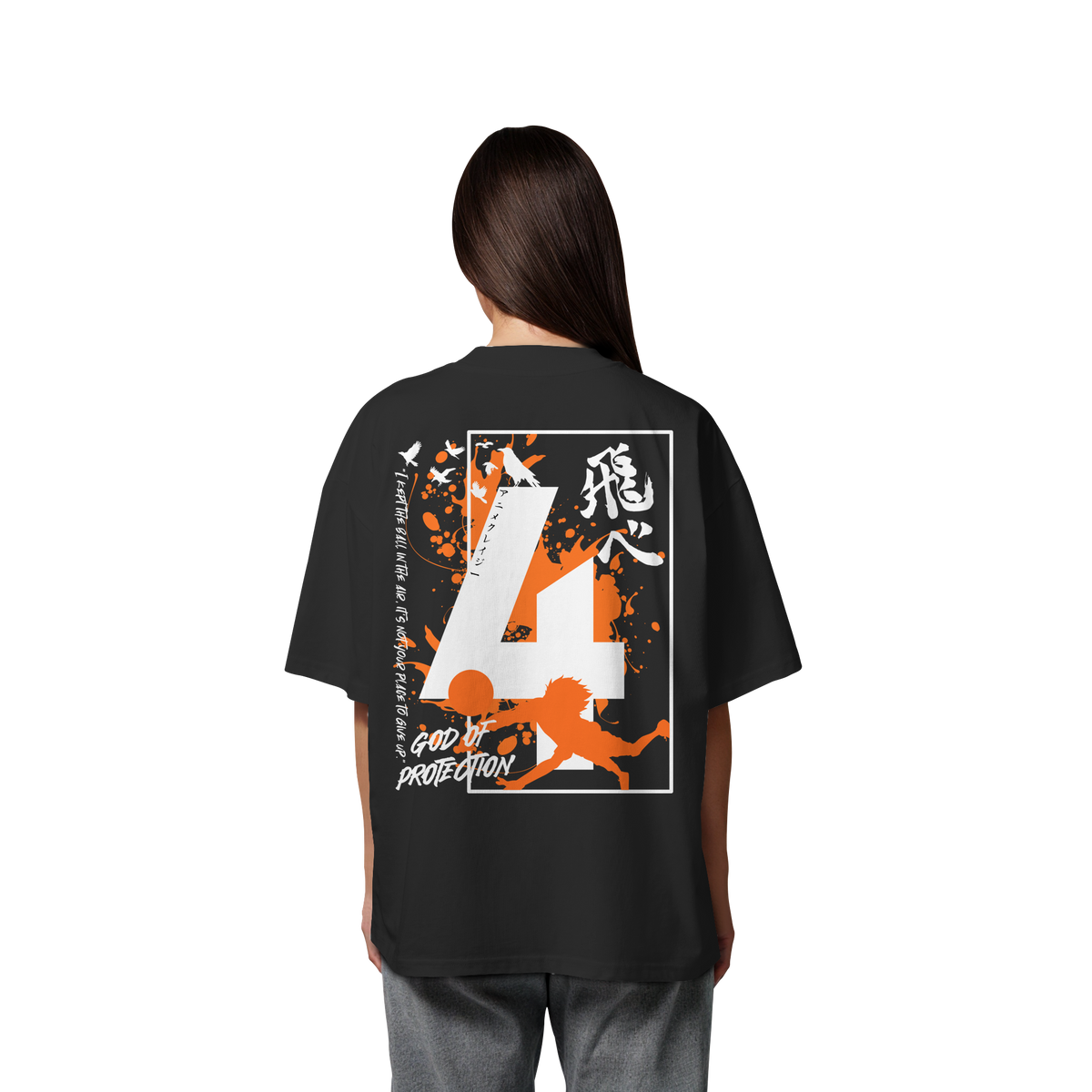"God Of Protection" Back Organic Oversize Shirt