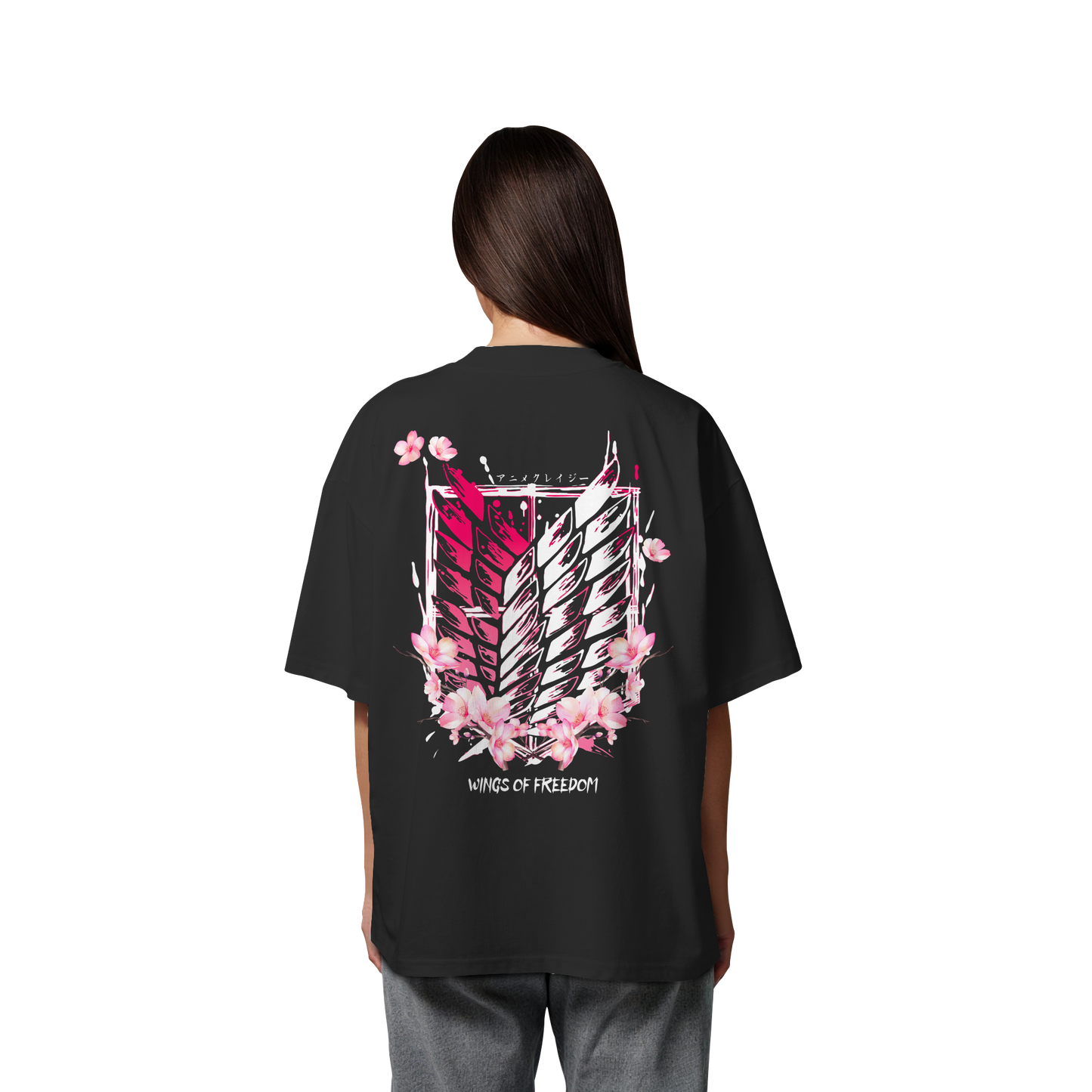 "Petals of Liberation“ Back Organic Oversized Shirt