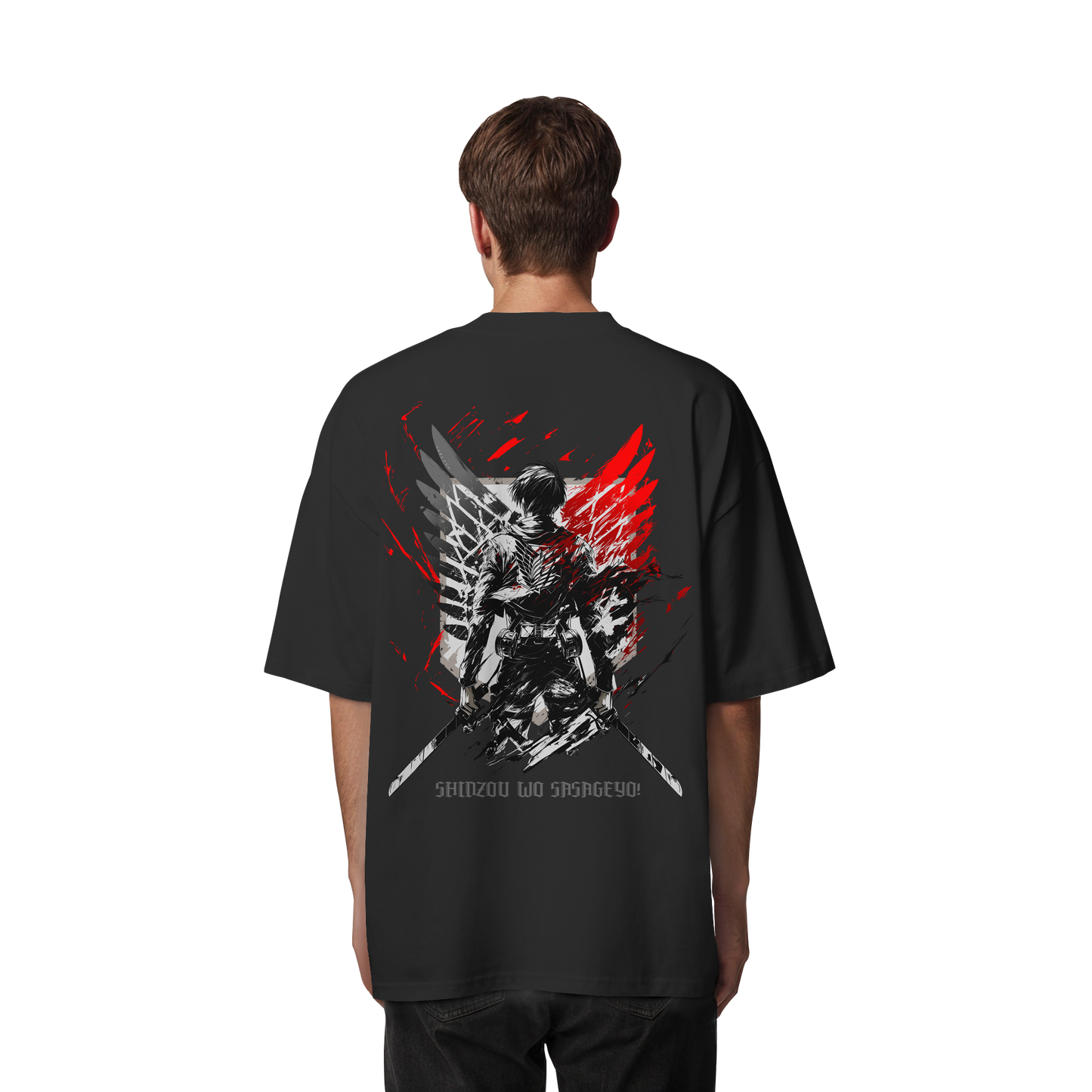 "Wings of Resolve" Back Organic Oversized Shirt