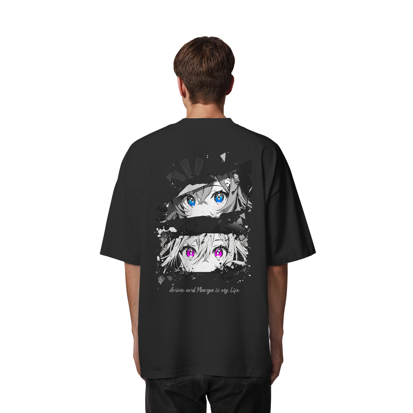 "Anime Eyes" Back - Organic Oversize Shirt
