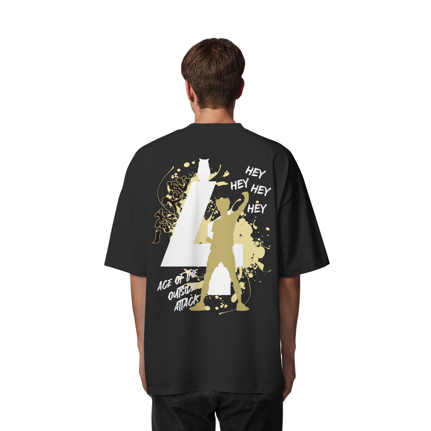 "Ace Of The Outside Attack" Back Organic Oversize Shirt
