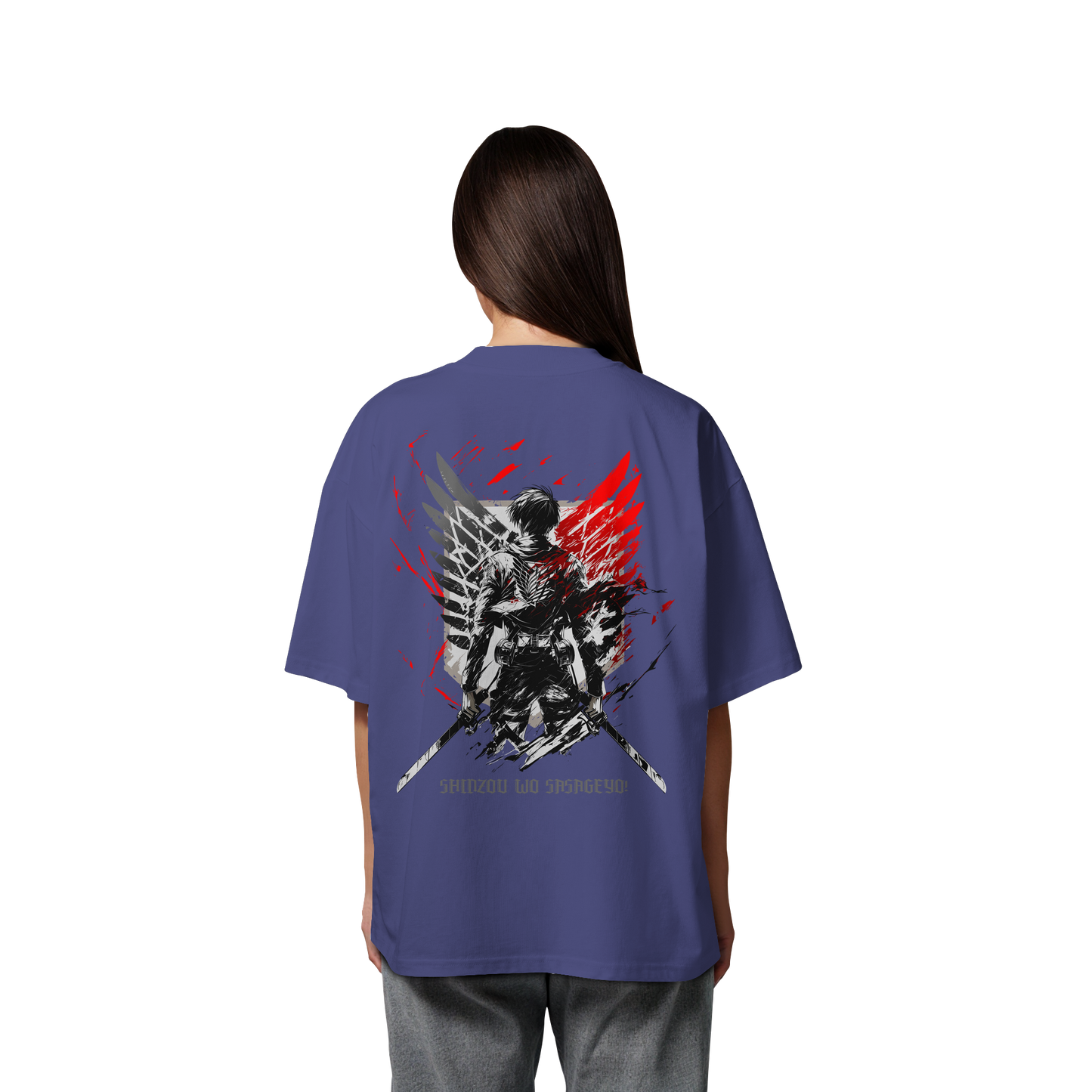 "Wings of Resolve" Back Organic Oversized Shirt