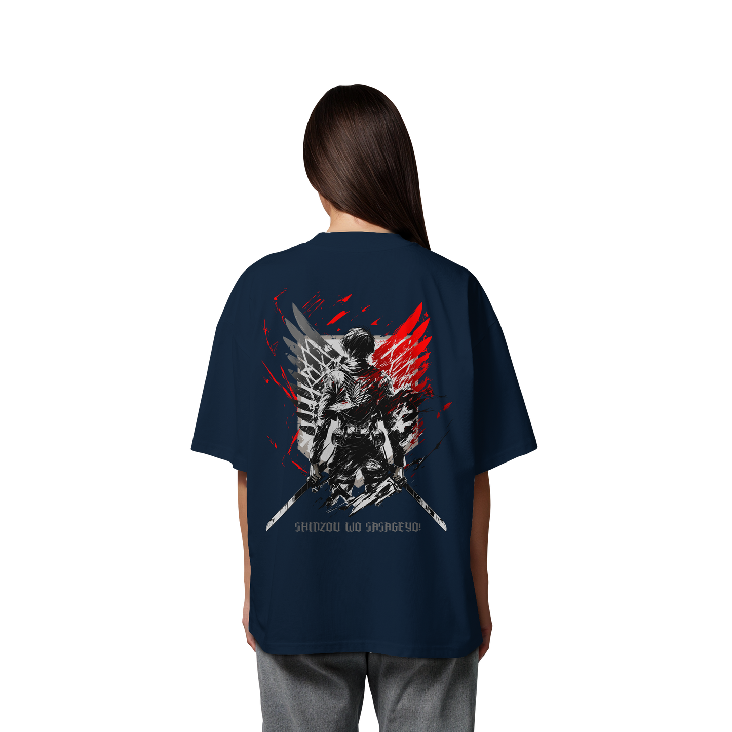 "Wings of Resolve" Back Organic Oversized Shirt