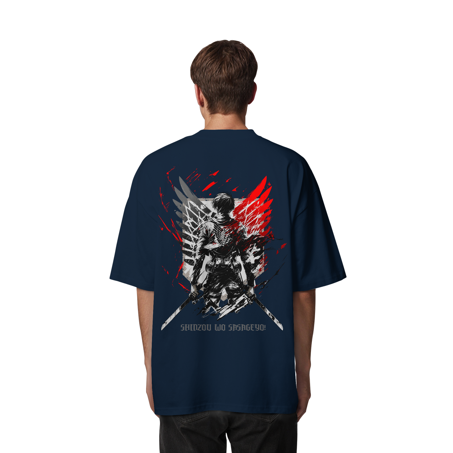 "Wings of Resolve" Back Organic Oversized Shirt