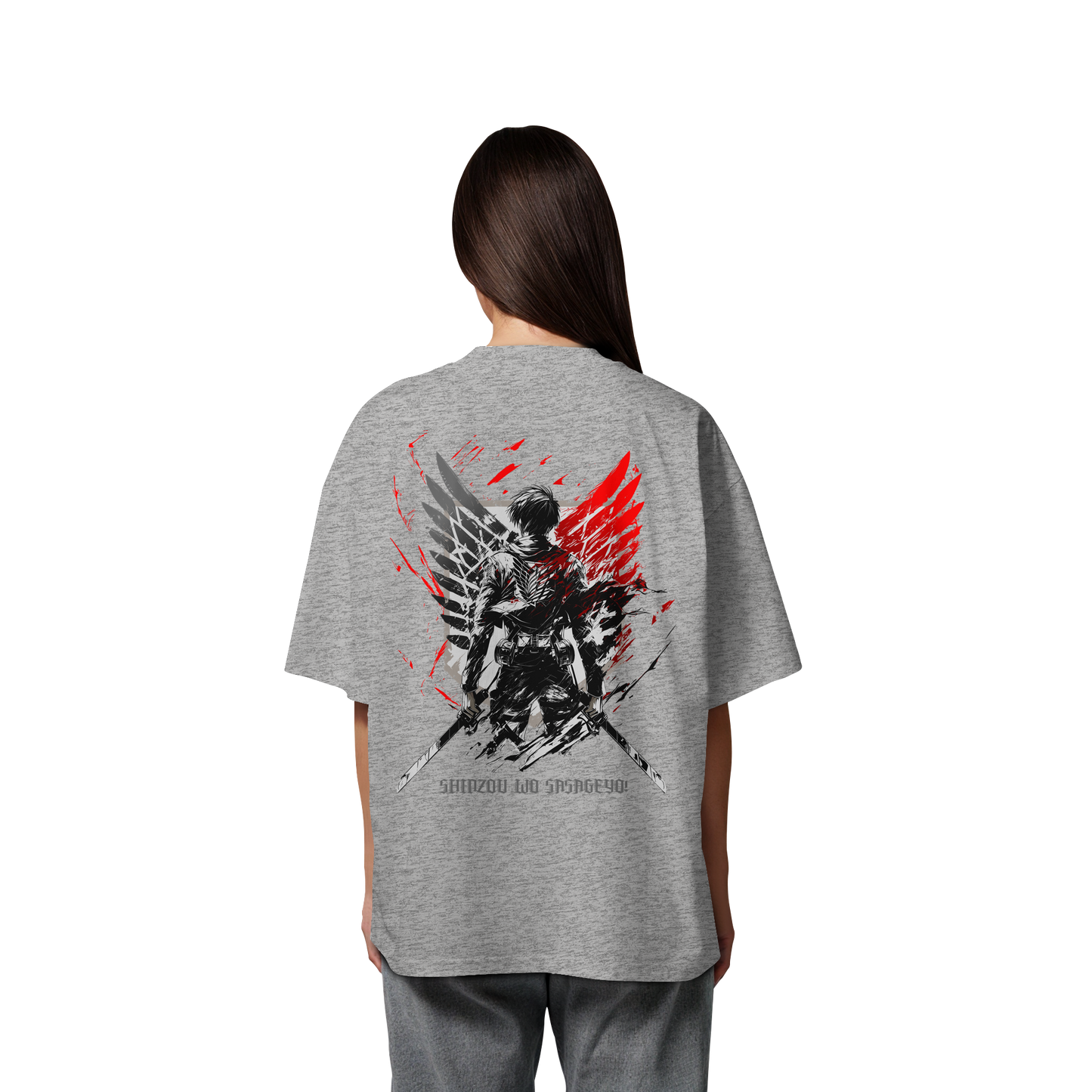 "Wings of Resolve" Back Organic Oversized Shirt