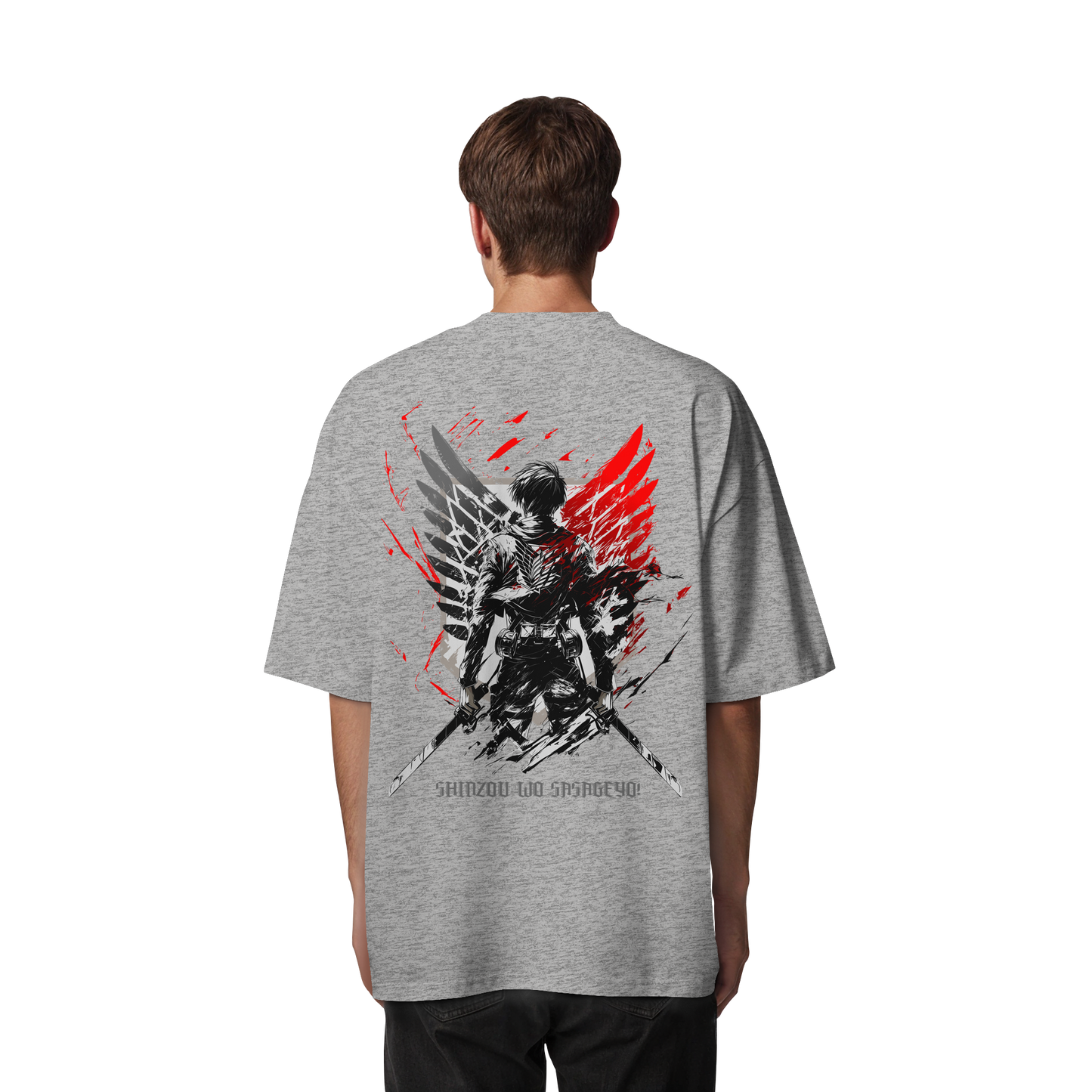 "Wings of Resolve" Back Organic Oversized Shirt