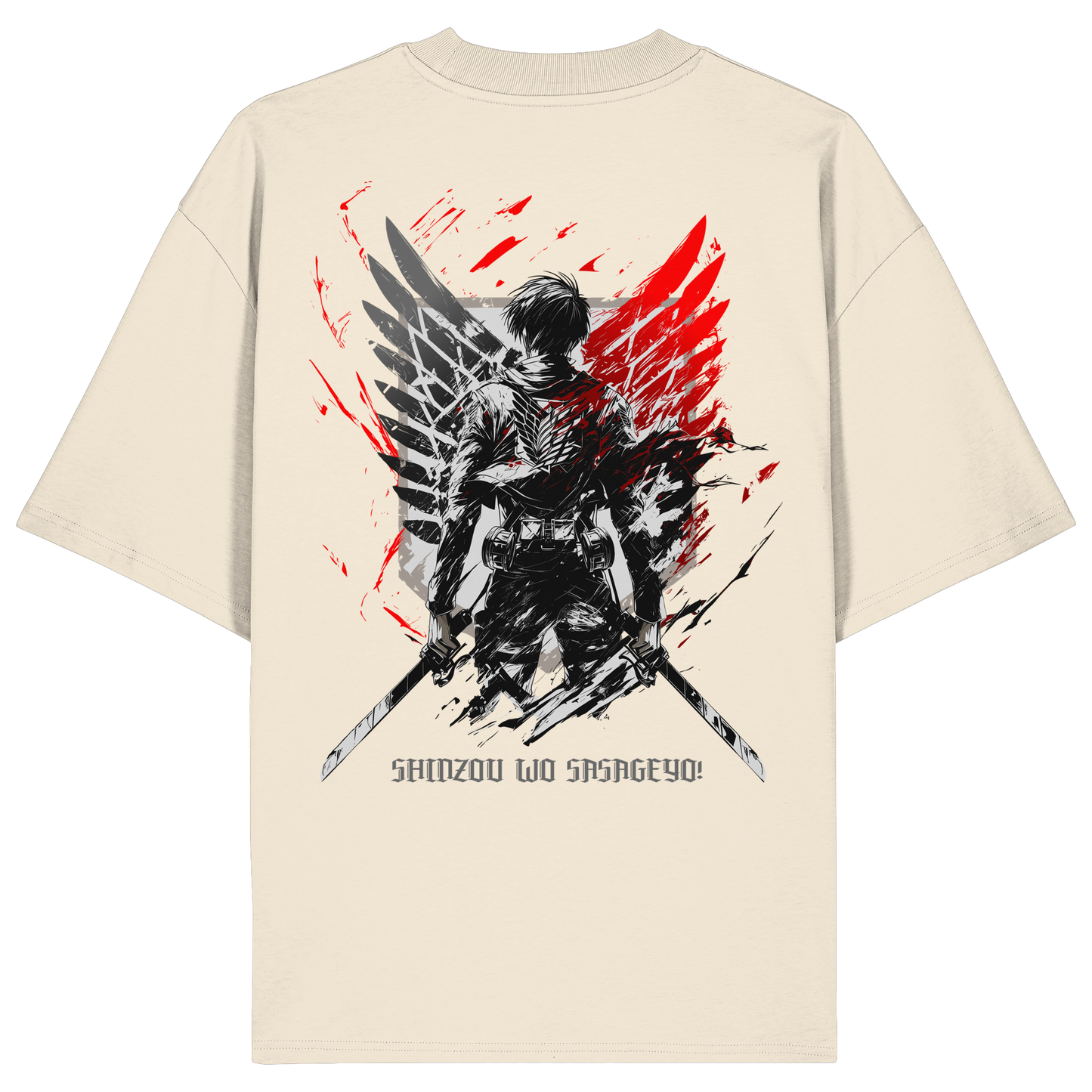 "Wings of Resolve" Back Organic Oversized Shirt