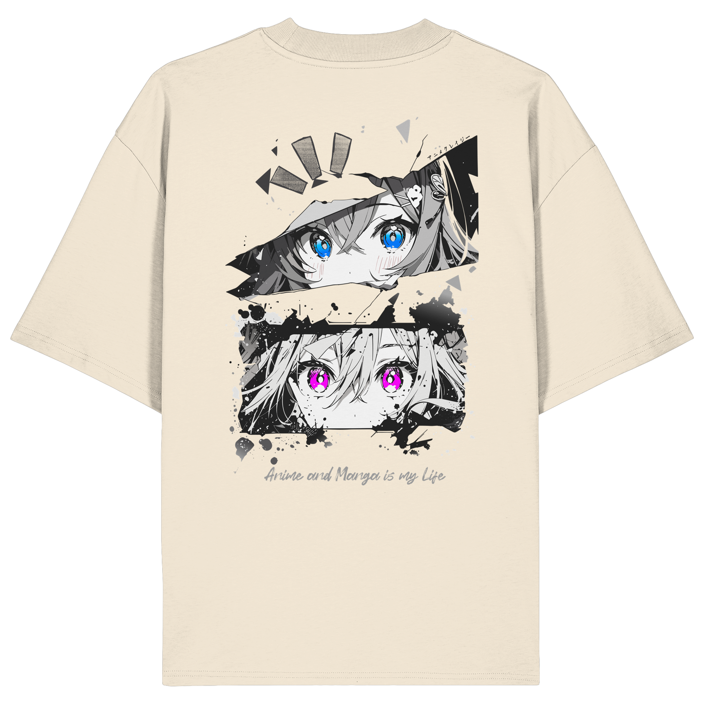 "Anime Eyes" Back - Organic Oversize Shirt