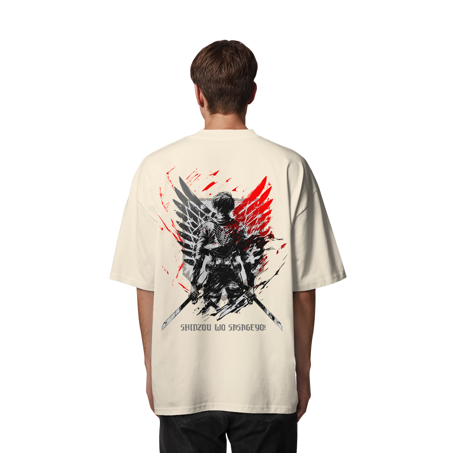 "Wings of Resolve" Back Organic Oversized Shirt
