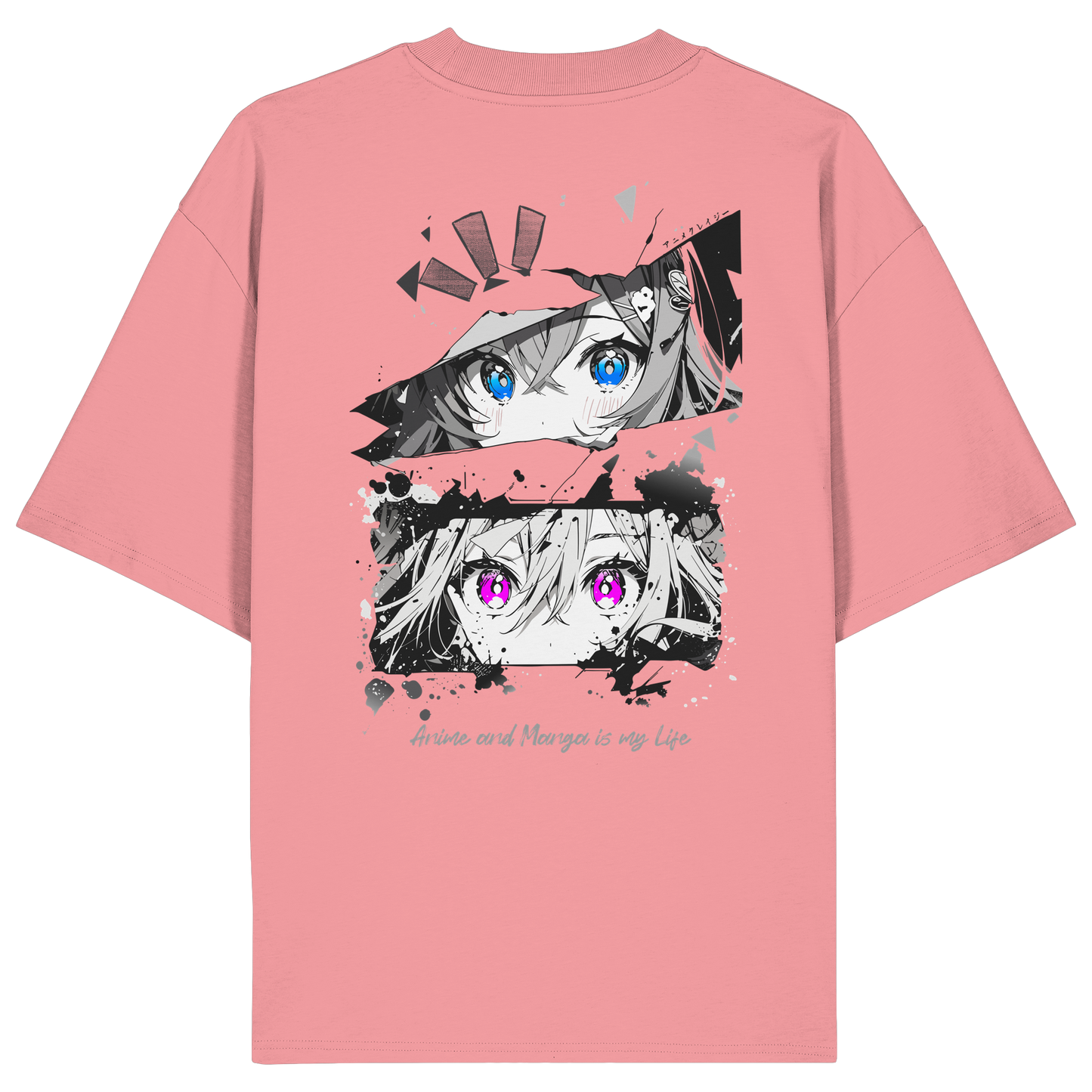 "Anime Eyes" Back - Organic Oversize Shirt