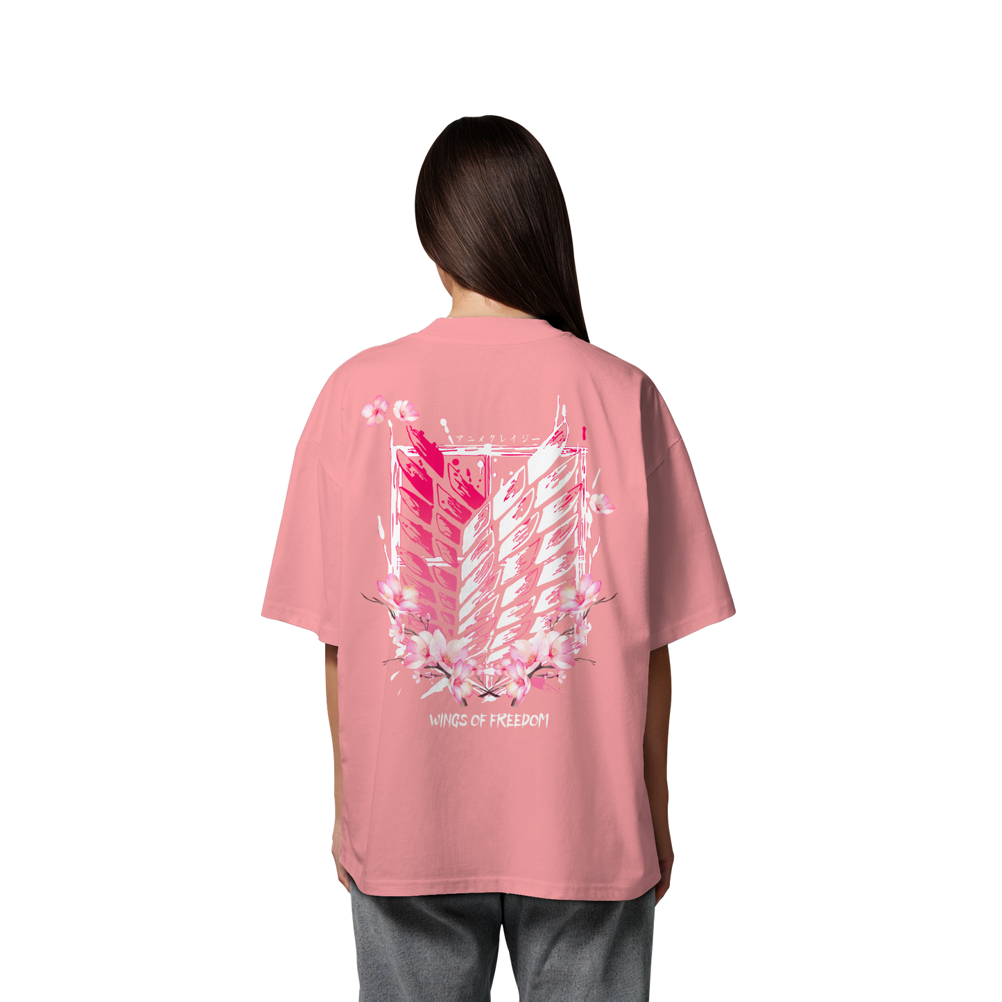 "Petals of Liberation“ Back Organic Oversized Shirt