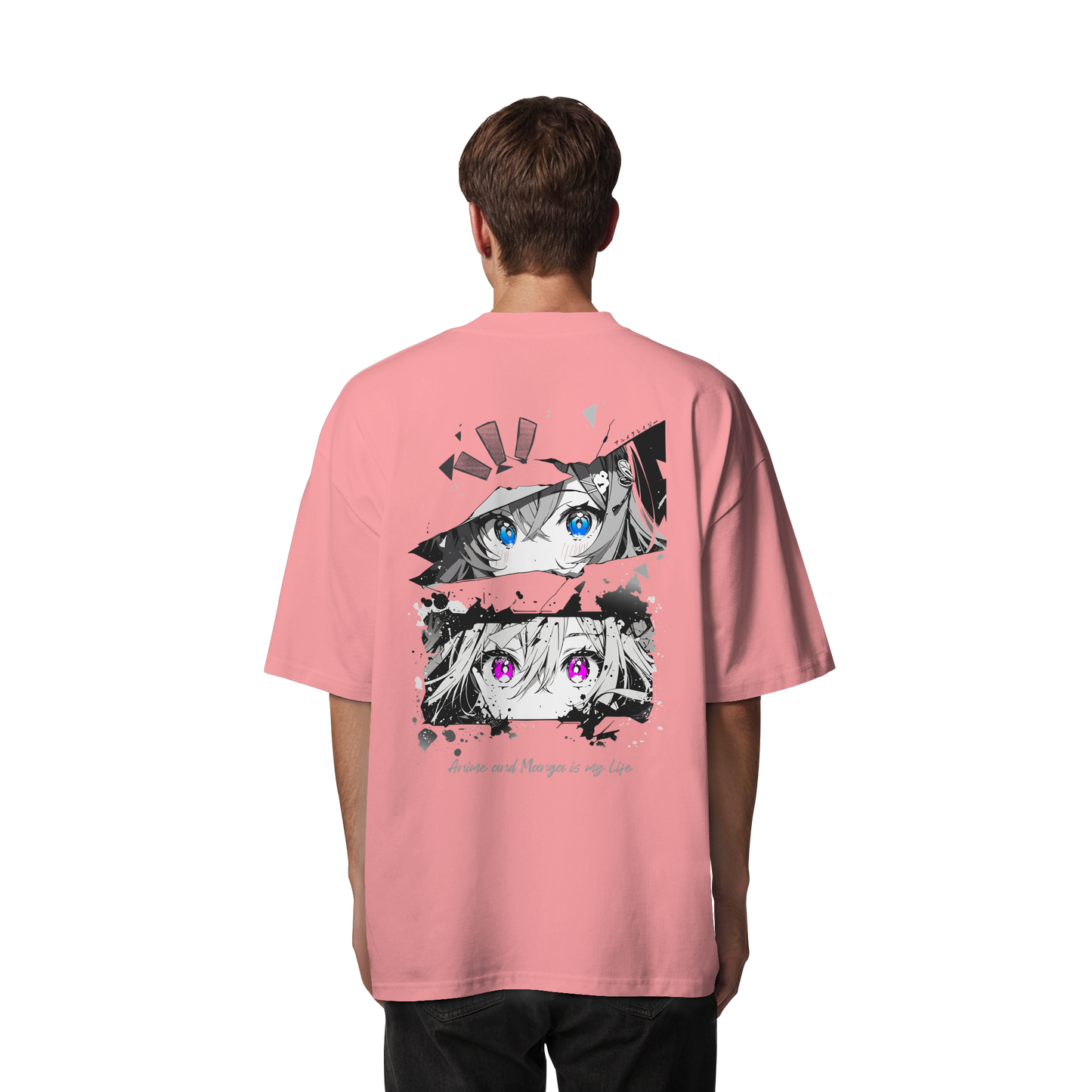 "Anime Eyes" Back - Organic Oversize Shirt