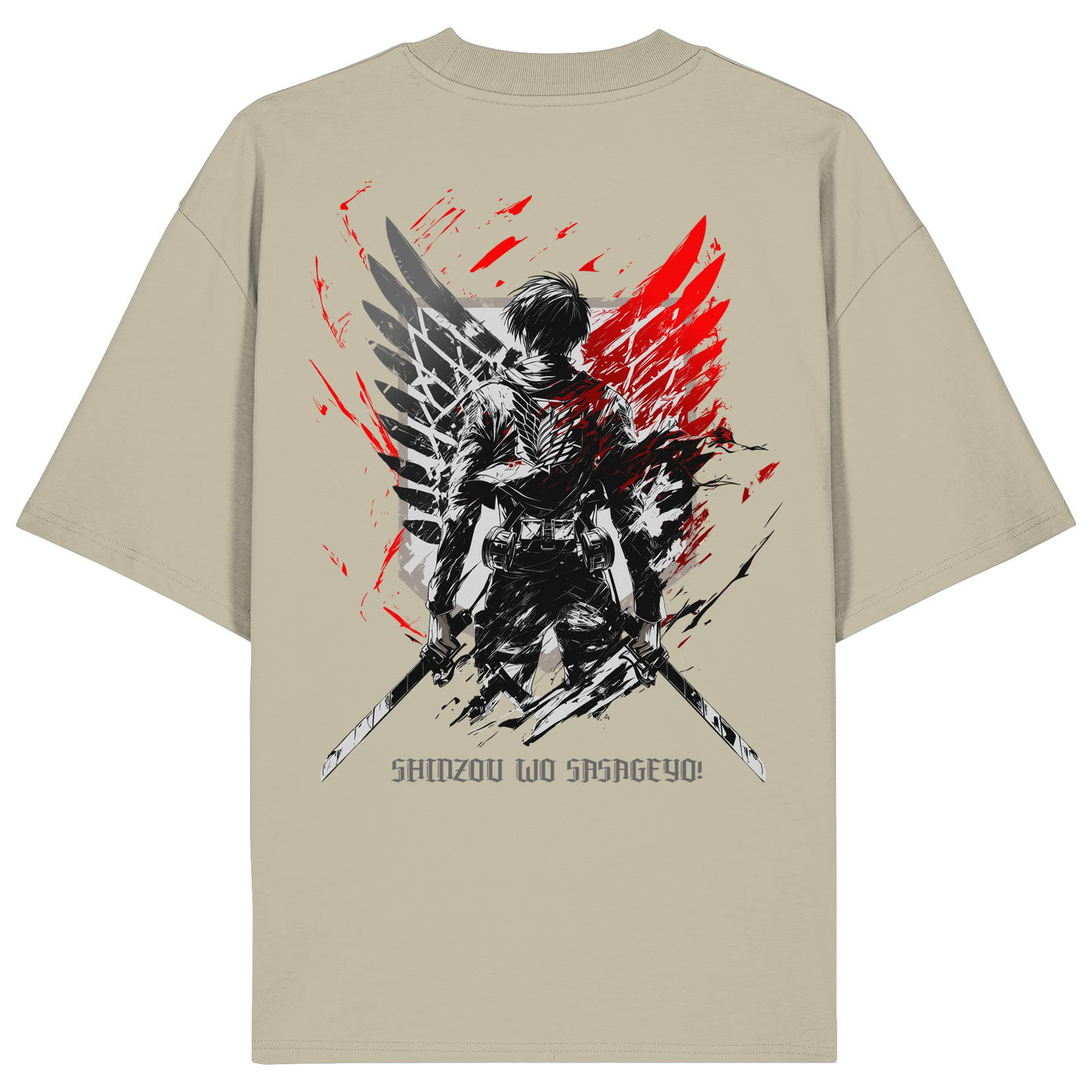 "Wings of Resolve" Back Organic Oversized Shirt
