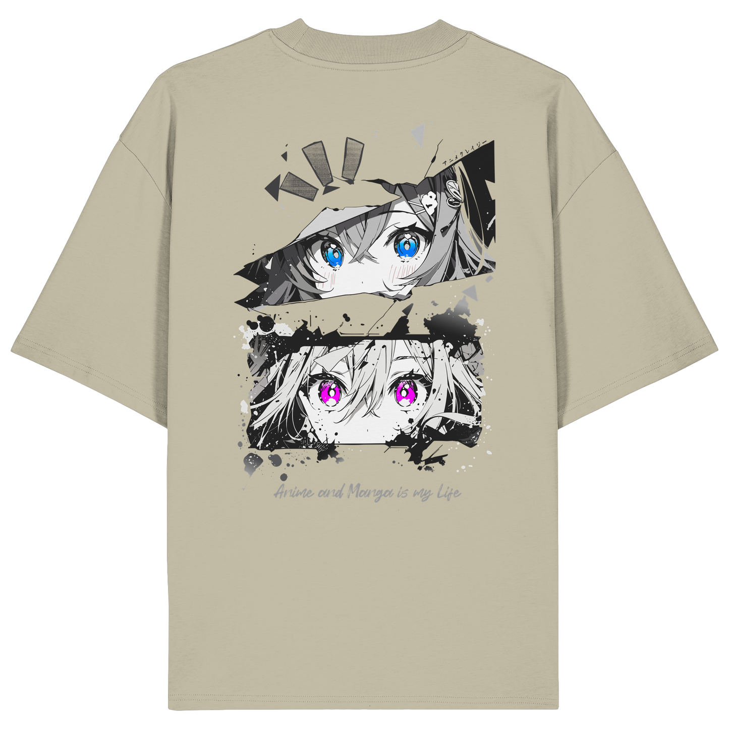 "Anime Eyes" Back - Organic Oversize Shirt