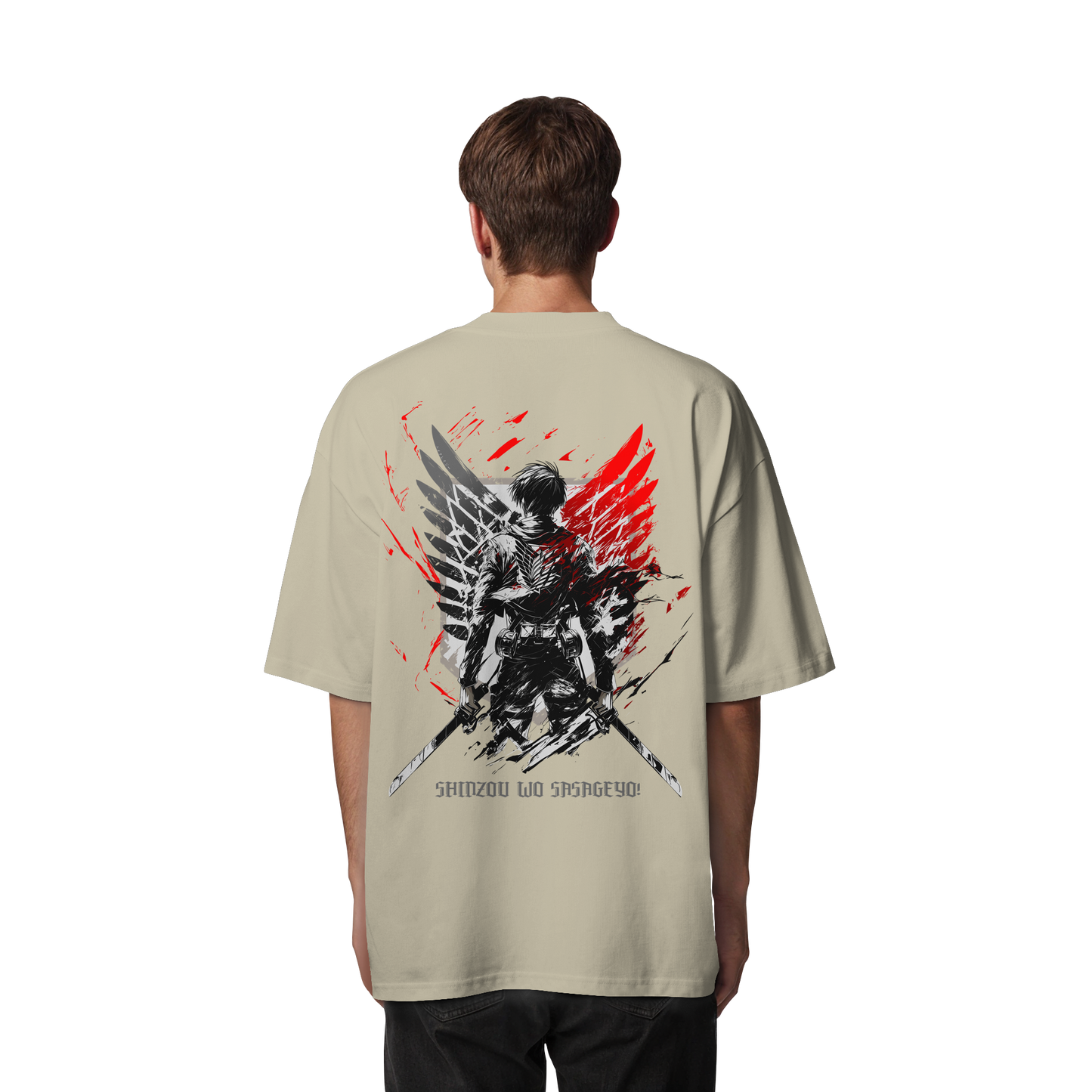 "Wings of Resolve" Back Organic Oversized Shirt