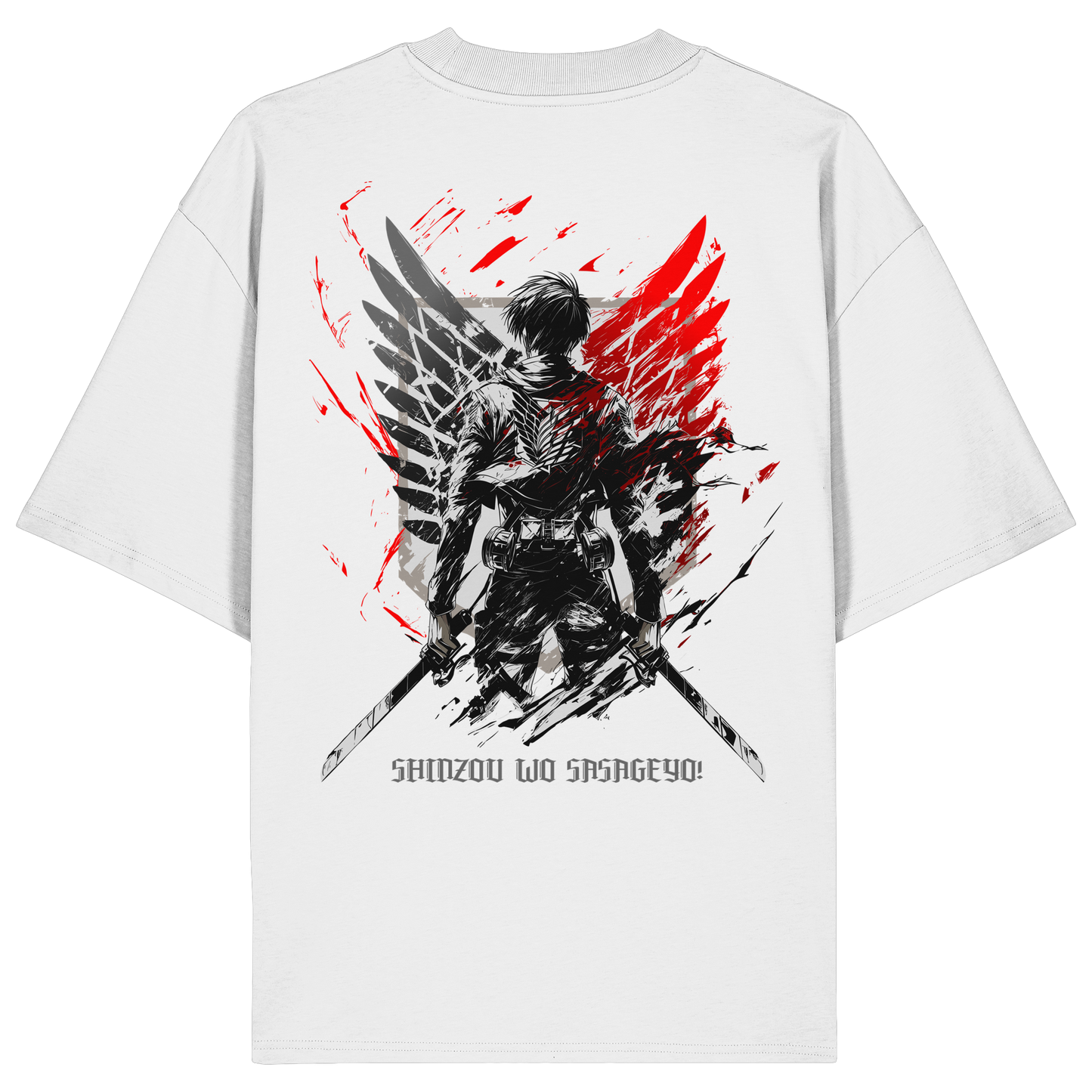 "Wings of Resolve" Back Organic Oversized Shirt