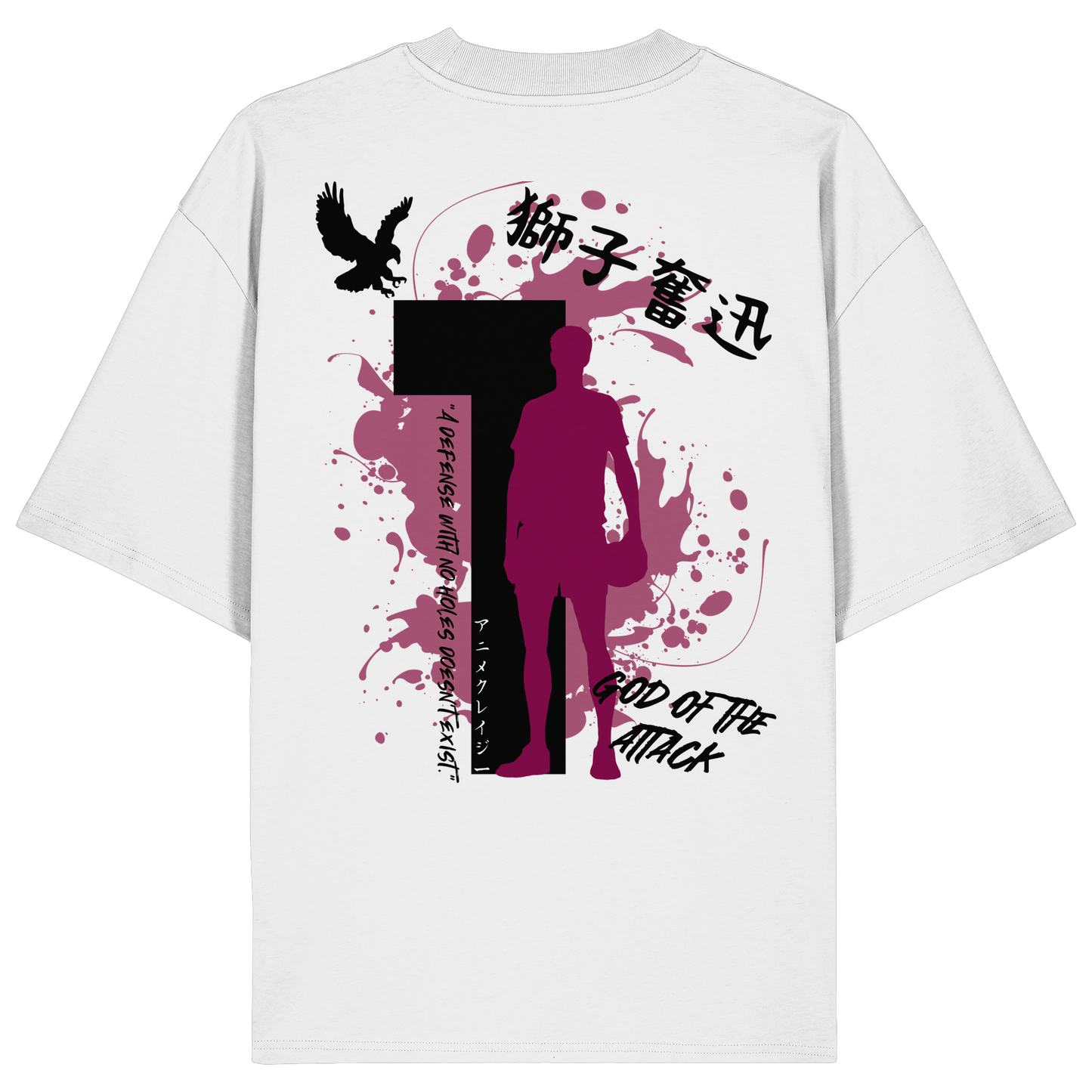 "God Of The Attack" Back Organic Oversize Shirt