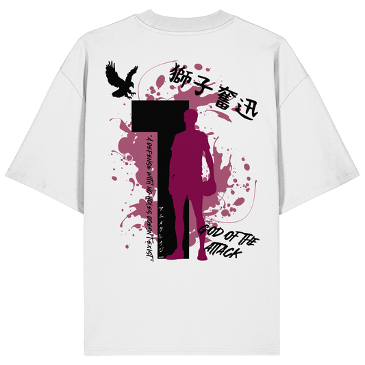 "God Of The Attack" Back Organic Oversize Shirt