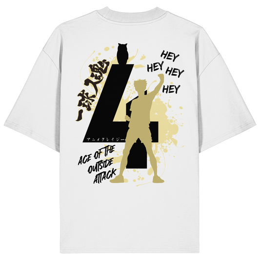 "Ace Of The Outside Attack" Back Organic Oversize Shirt