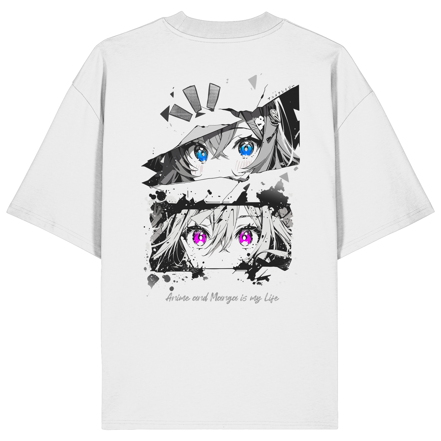 "Anime Eyes" Back - Organic Oversize Shirt