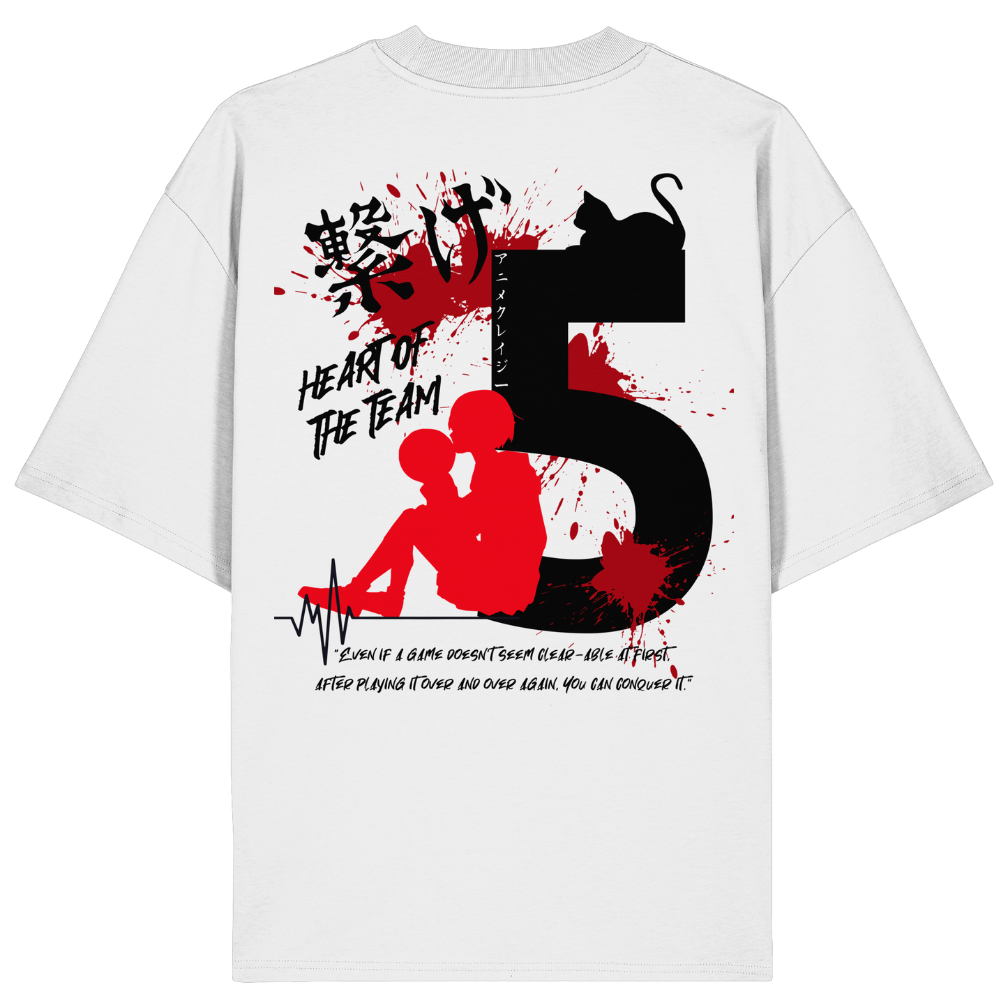 "Heart Of The Team" Back Organic Oversize Shirt