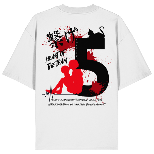 "Heart Of The Team" Back Organic Oversize Shirt