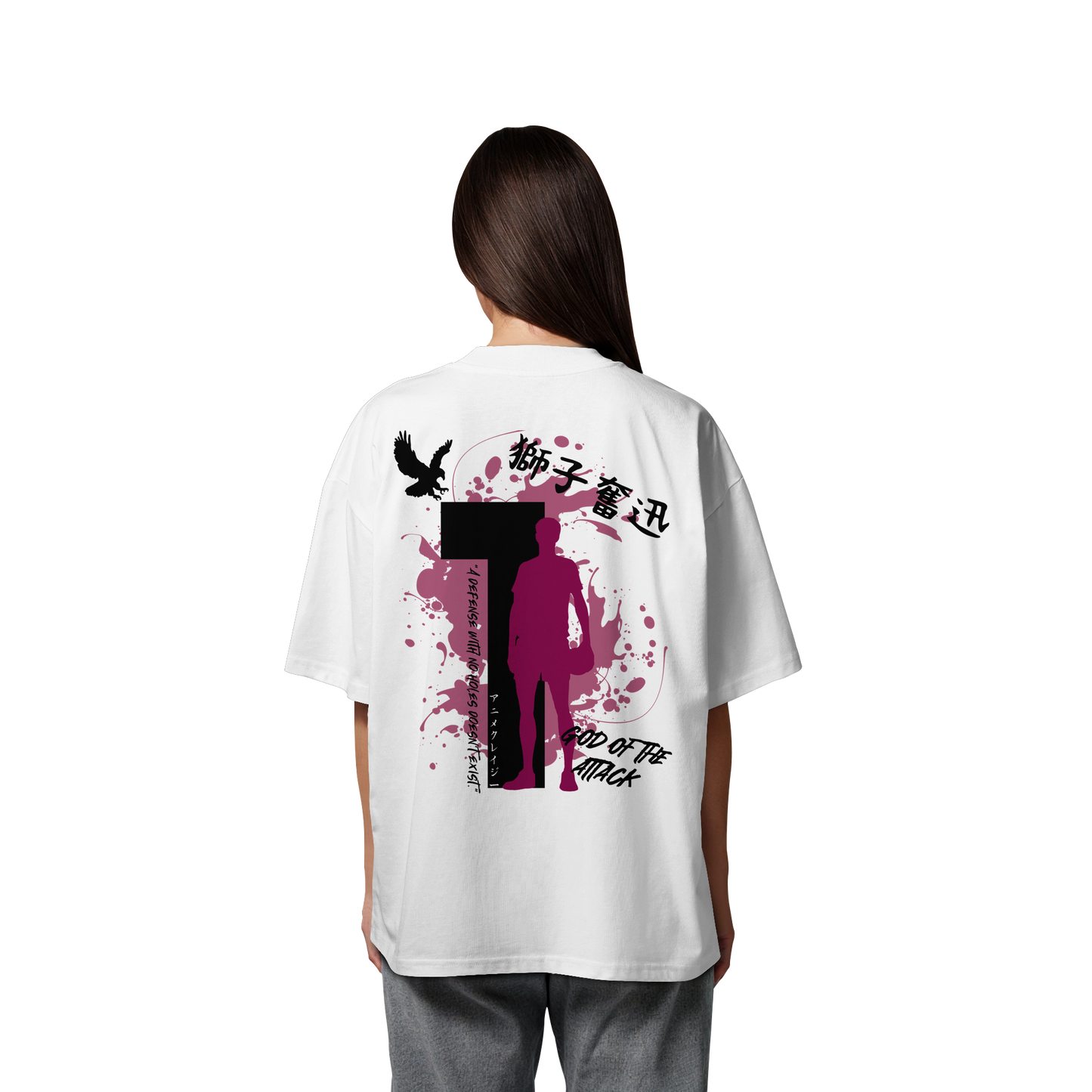 "God Of The Attack" Back Organic Oversize Shirt