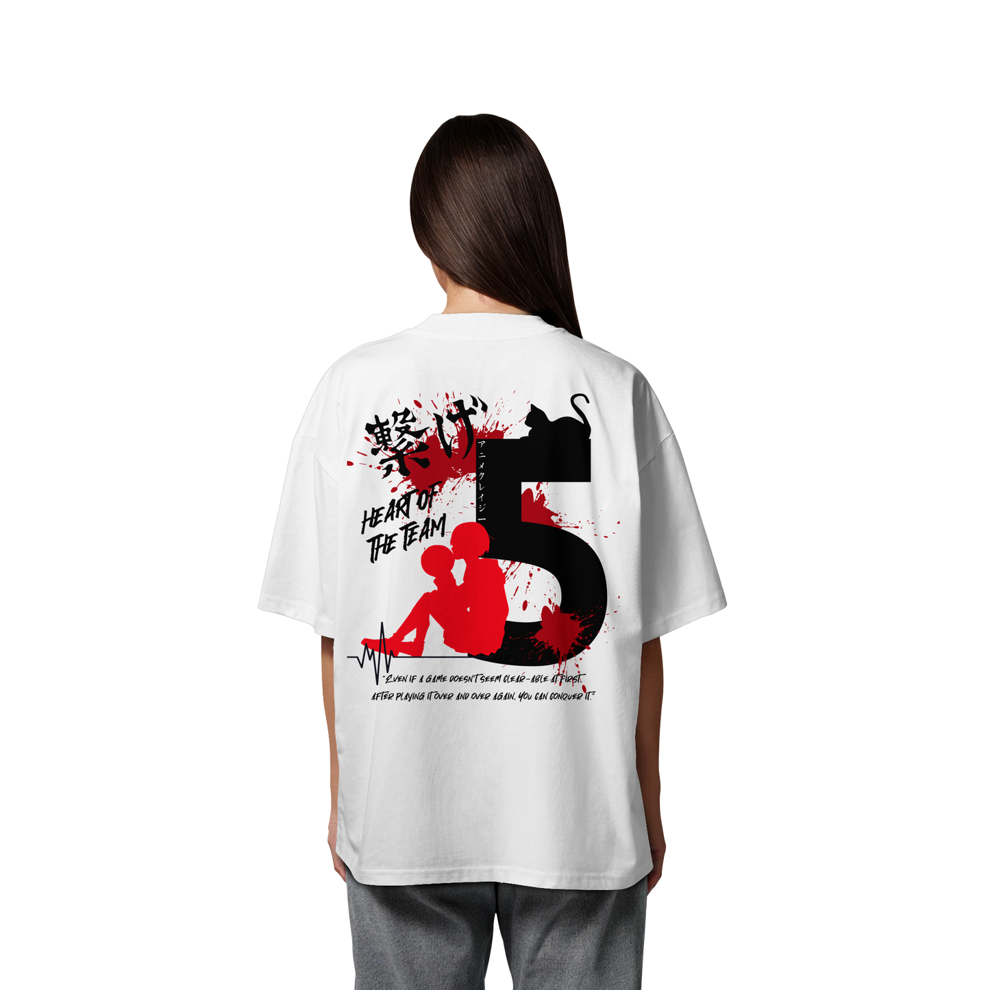 "Heart Of The Team" Back Organic Oversize Shirt