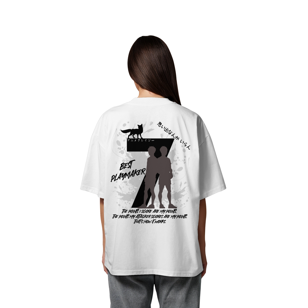 "Best Playmaker" Back Organic Oversize Shirt