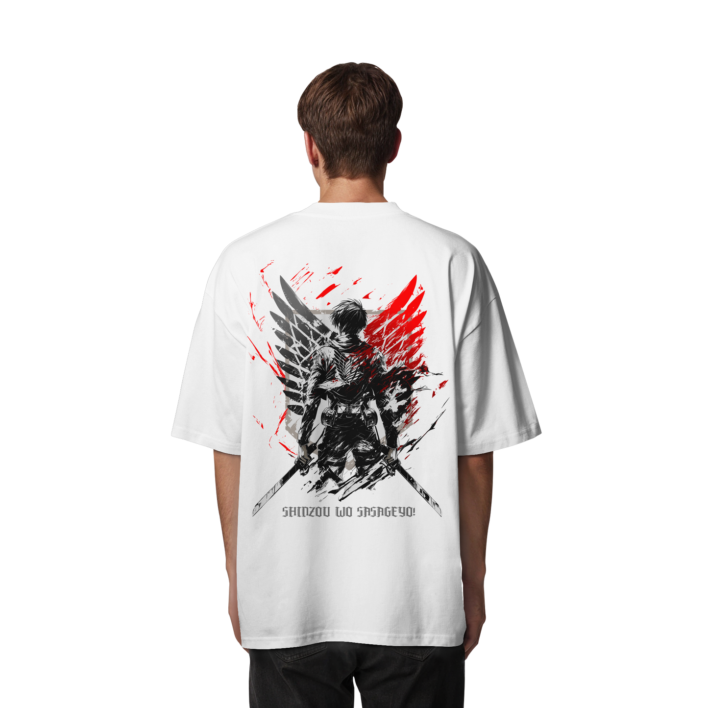 "Wings of Resolve" Back Organic Oversized Shirt