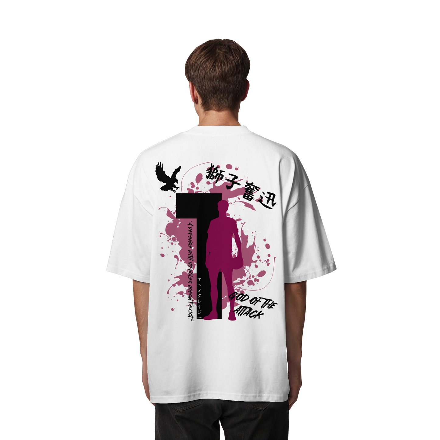 "God Of The Attack" Back Organic Oversize Shirt