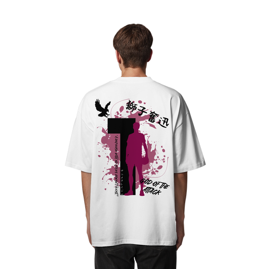 "God Of The Attack" Back Organic Oversize Shirt