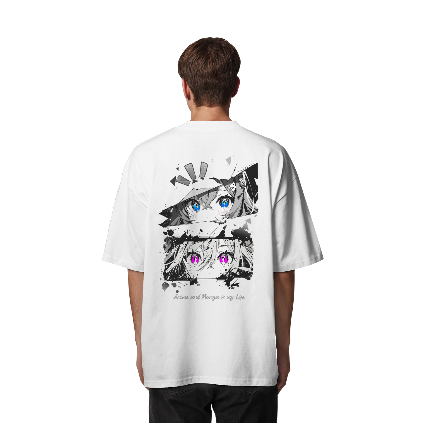 "Anime Eyes" Back - Organic Oversize Shirt