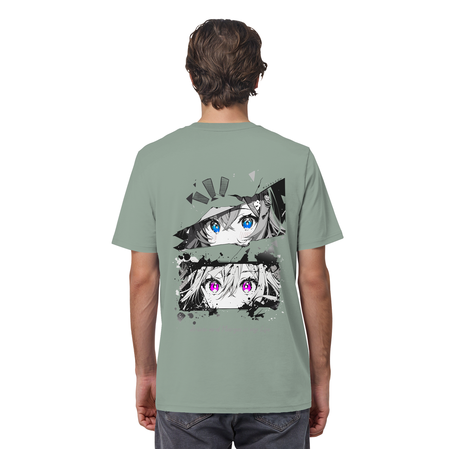 "Anime Eyes" Back Regular Organic Shirt