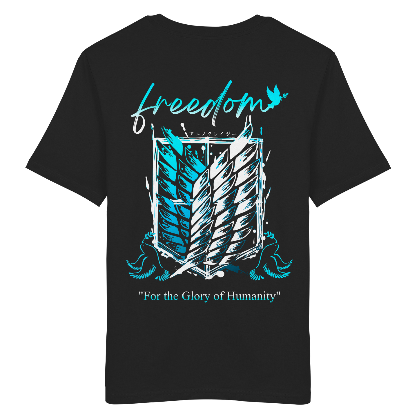 "Blue Rebellion - Wings Of Hope" Back Organic Regular Shirt