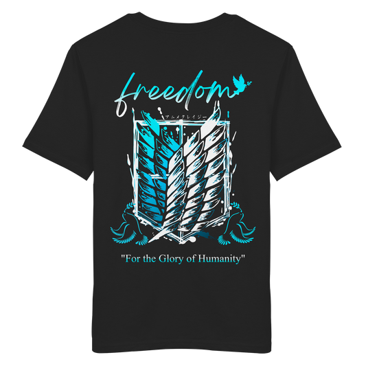 "Blue Rebellion - Wings Of Hope" Back Organic Regular Shirt
