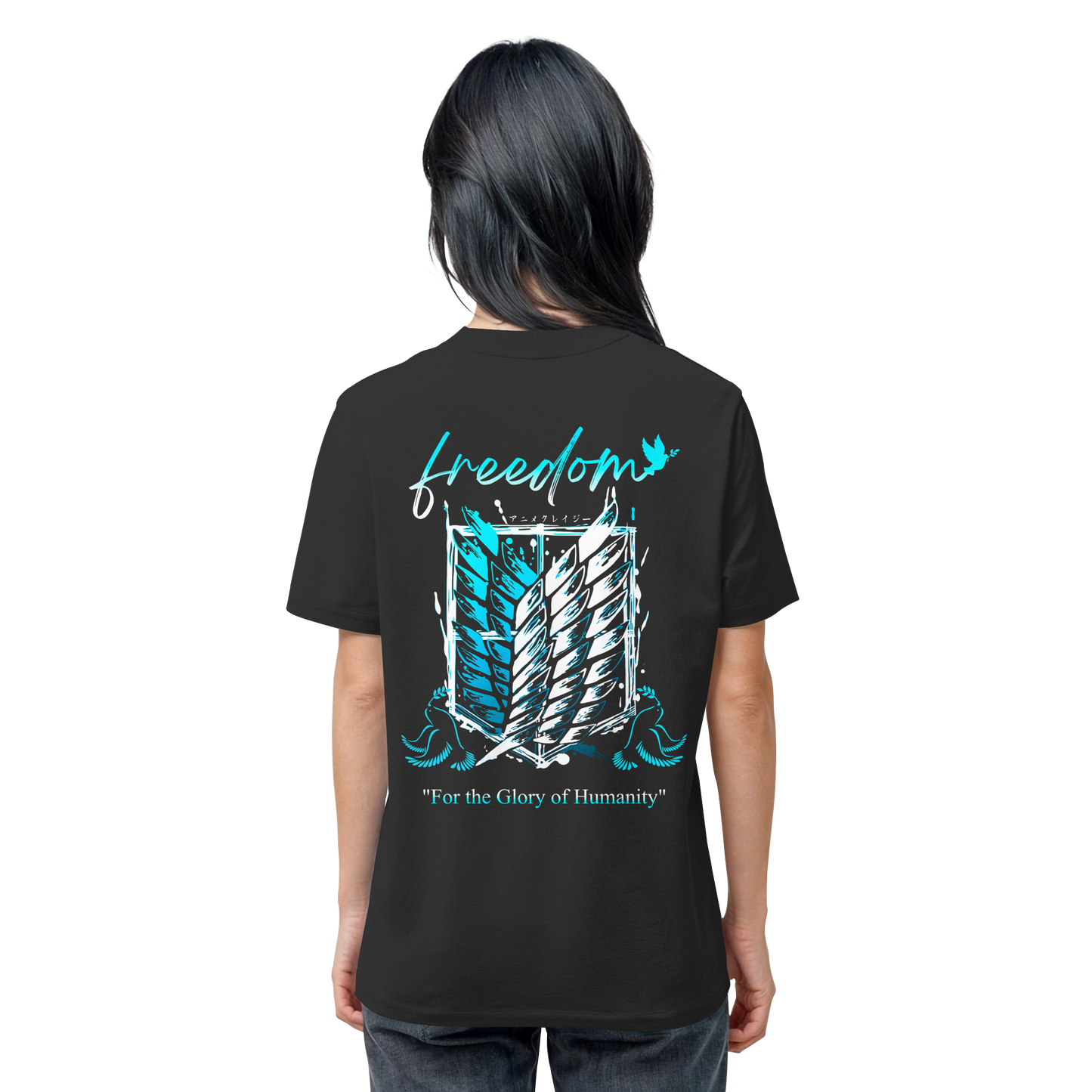 "Blue Rebellion - Wings Of Hope" Back Organic Regular Shirt