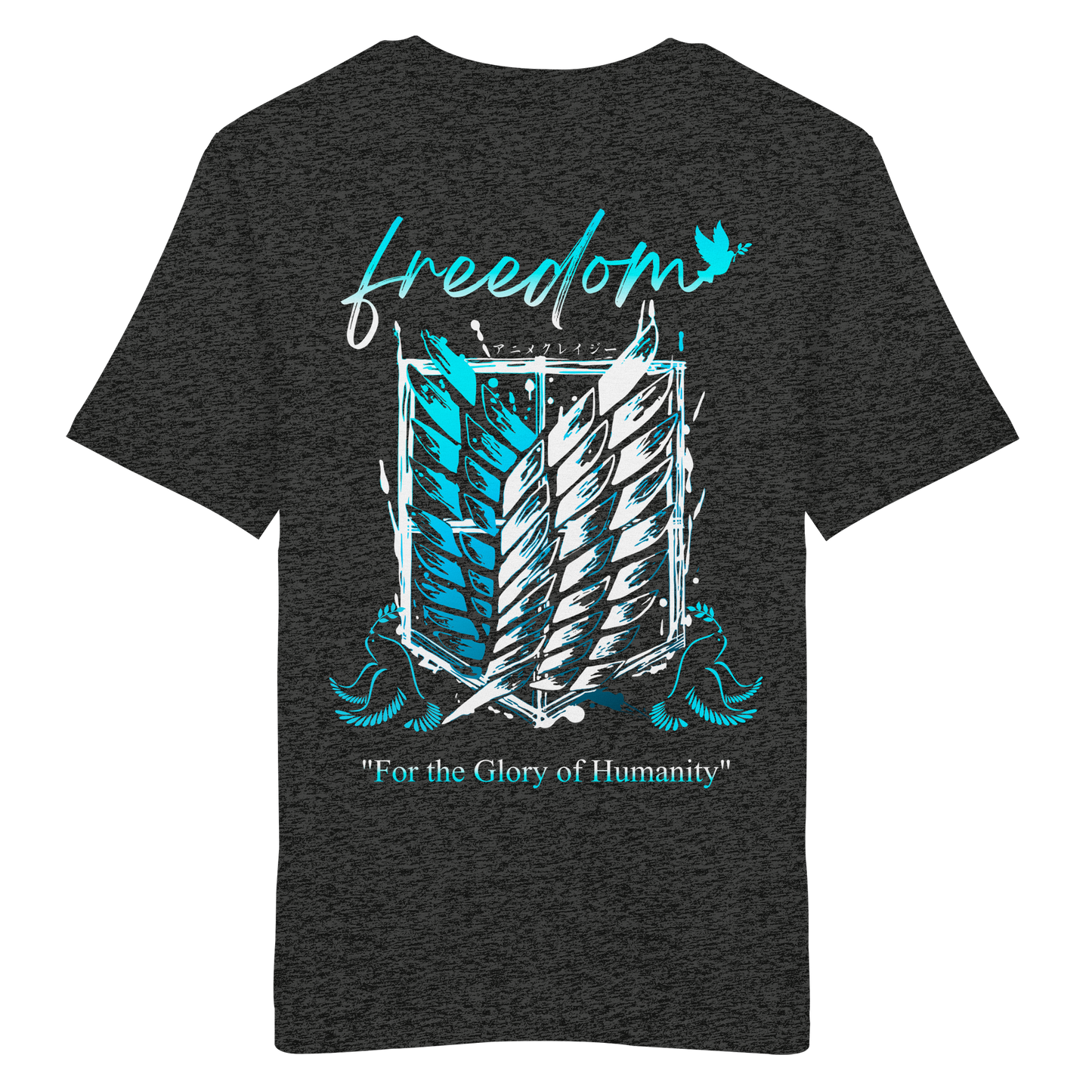 "Blue Rebellion - Wings Of Hope" Back Organic Regular Shirt