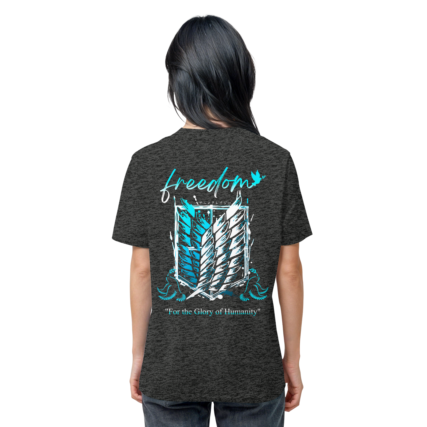 "Blue Rebellion - Wings Of Hope" Back Organic Regular Shirt