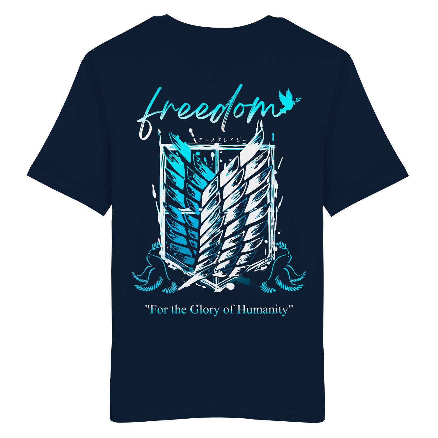 "Blue Rebellion - Wings Of Hope" Back Organic Regular Shirt