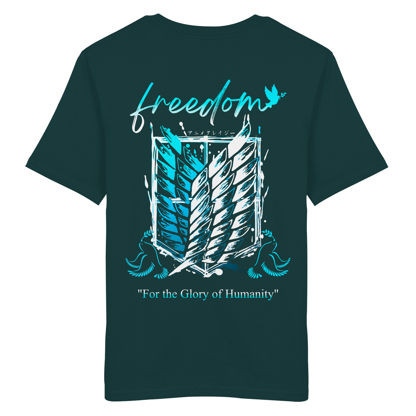 "Blue Rebellion - Wings Of Hope" Back Organic Regular Shirt