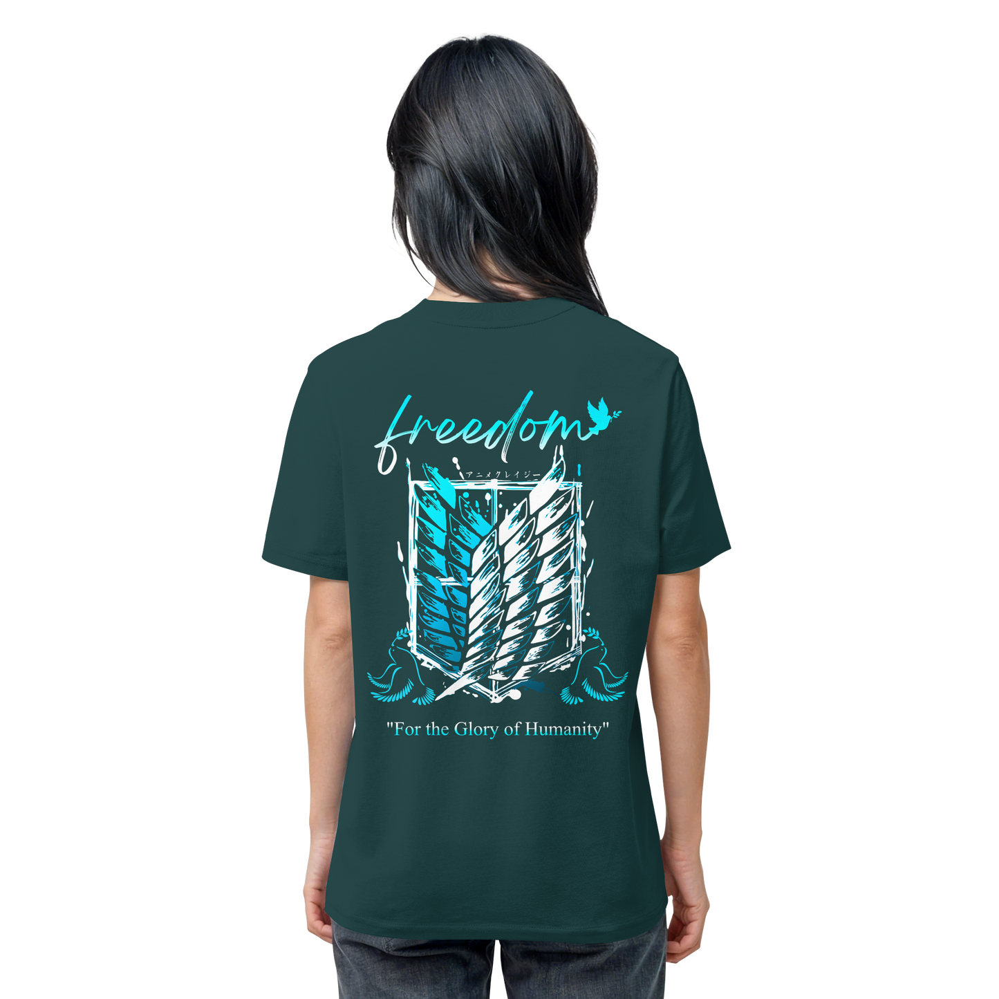 "Blue Rebellion - Wings Of Hope" Back Organic Regular Shirt
