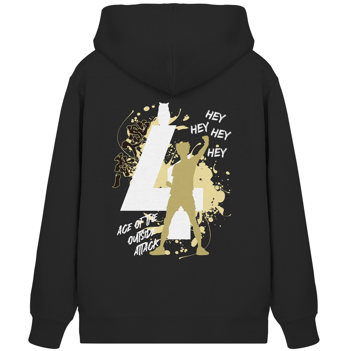 "Ace Of The Outside Attack" Black Organic Zipper
